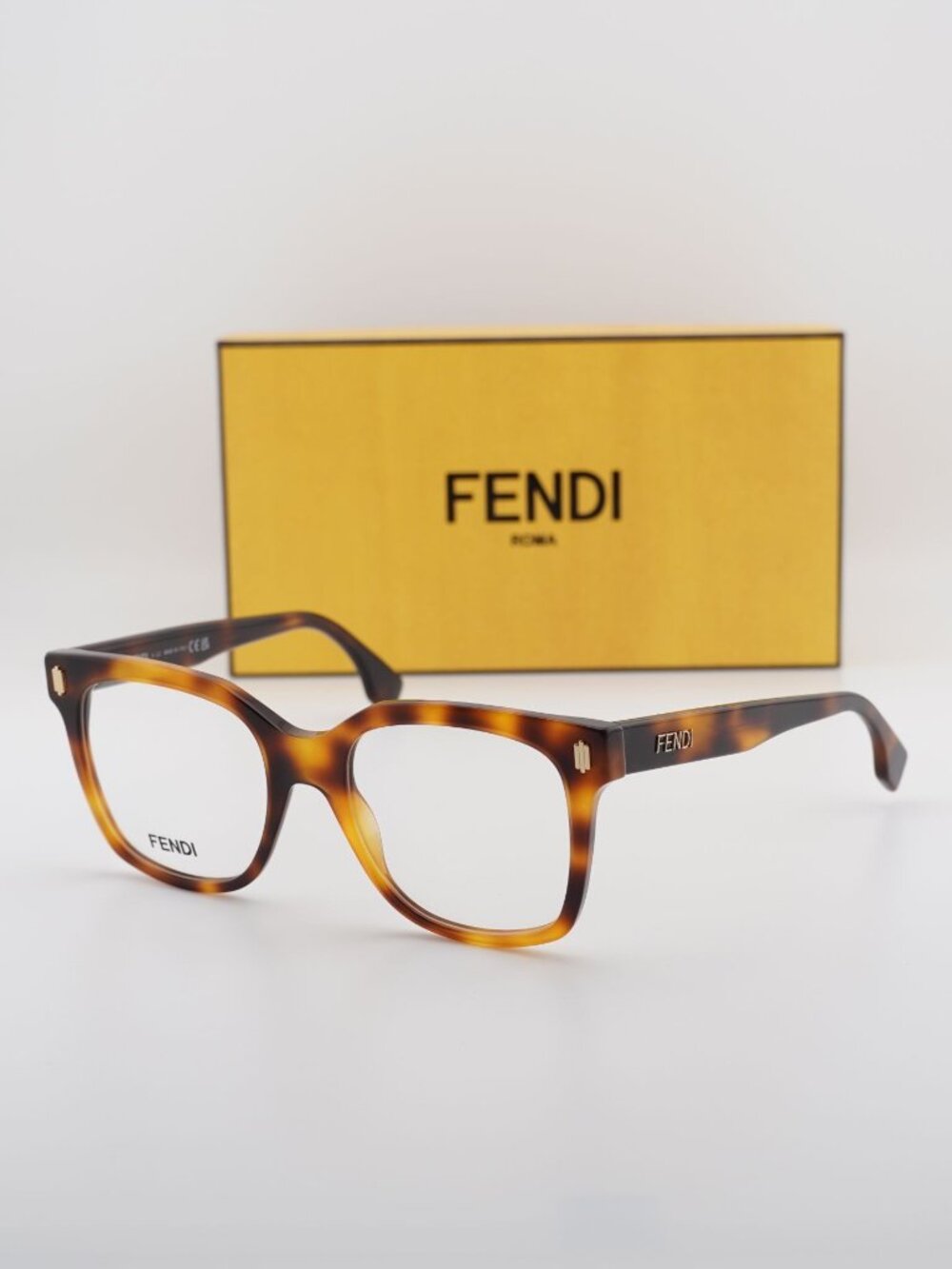 Fendi FE50054I 053 Square Eyeglasses 52mm - Havana